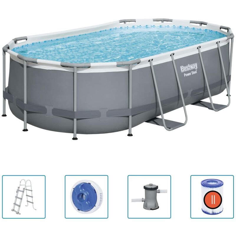 Piscine hors sol Power Steel Ovale 427x250x100 cm - Bestway