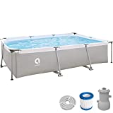 Avenli Piscine rectangulaire avec Structure, Gris
