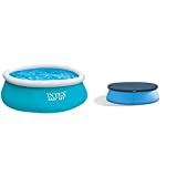 INTEX Piscinette Easy Set autoportante 1,83 x 0,51 m & Bâche de Protection pour Piscine autostable2.44 m