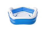 Bestway 54153 Piscine gonflable octogonale avec siètes et appuie-tête 213 x 206 x 69 cm