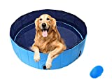 Piscine Grand pour Chien Ø120cm x 30cm Pliable Piscine Baignoire Bassin de Baignade Bain pour Chien/Chat Animal Extérieur ou Intérieur