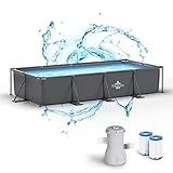 Dardaruga Piscine Tubuaire 450 x 220 x 84 cm + Pompe Filtre économie d'énergie + 2 Cartouches Filtres, Modèle Galapagos, Brand et Assistance Italienne, Matériaux Premiers, Liner Multi-Couche