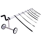 COSTWAY Enrouleur de Bâche en Acier Inoxydable et Aluminium pour Piscine enterrée 5 Tubes Télescopique (1, 5 m Seul)