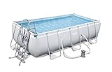 Bestway Puissance de Piscine rectangulaire en Acier, 6478 litres, Gris, 404 x 201 x 100 cm
