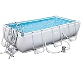 Bestway 56441 Kit Piscine Tubulaire, Bleu, 404 x 201 x 100 cm
