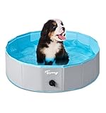 Toozey Piscine pour Chien, 80cm / 120cm/ 160cm Pliable Piscine Chien Petits et Grands, Baignoire pour Chien, 100% Sûr & Non Toxique Piscine Rigide Enfant