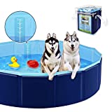 YAOBLUESEA Piscine pour Chien Grand, 160x30CM PVC Pliable Baignoire Douche pour Chien Chat Animal Petits et Grands Antidérapant Extérieur ou Intérieur