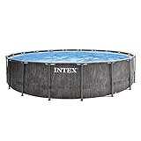 Intex Kit Piscine Tubulaire Baltik 5M49 x 1M22, Gris cérusé