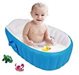 Gonflable Douche de Voyage Pliable Baignoire Pour Bébé Enfants Nouveau-nés (Bleu)