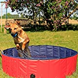 lionto Piscine pour chien pliable en PVC bassin pour chiens (M) Ø 120x30 cm